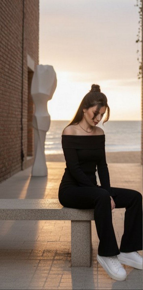 Madonna yaka kaş korse ikili takım siyah - Görsel 3