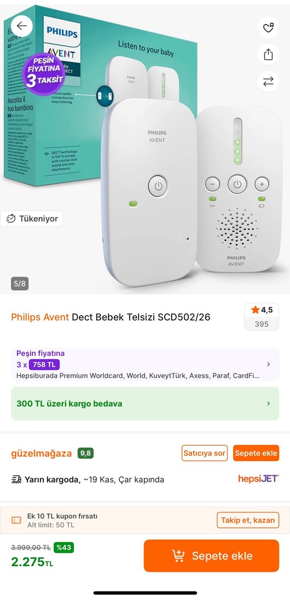 Beyaz Philips Avent Bebek Telsizi - Görsel 5