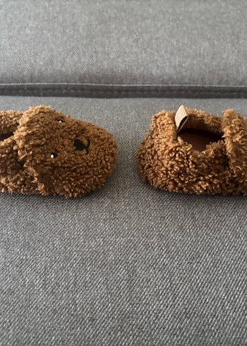H&M Kahverengi Bebek Peluş Terlik Ev Ayakkabısı Panduf - Görsel 4