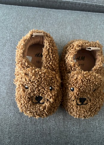 H&M Kahverengi Bebek Peluş Terlik Ev Ayakkabısı Panduf - Görsel 3