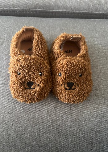 H&M Kahverengi Bebek Peluş Terlik Ev Ayakkabısı Panduf - Görsel 2