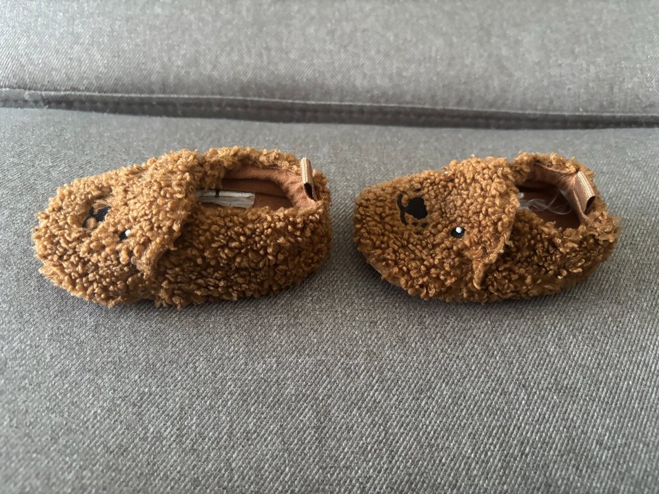 H&M Kahverengi Bebek Peluş Terlik Ev Ayakkabısı Panduf - Görsel 5