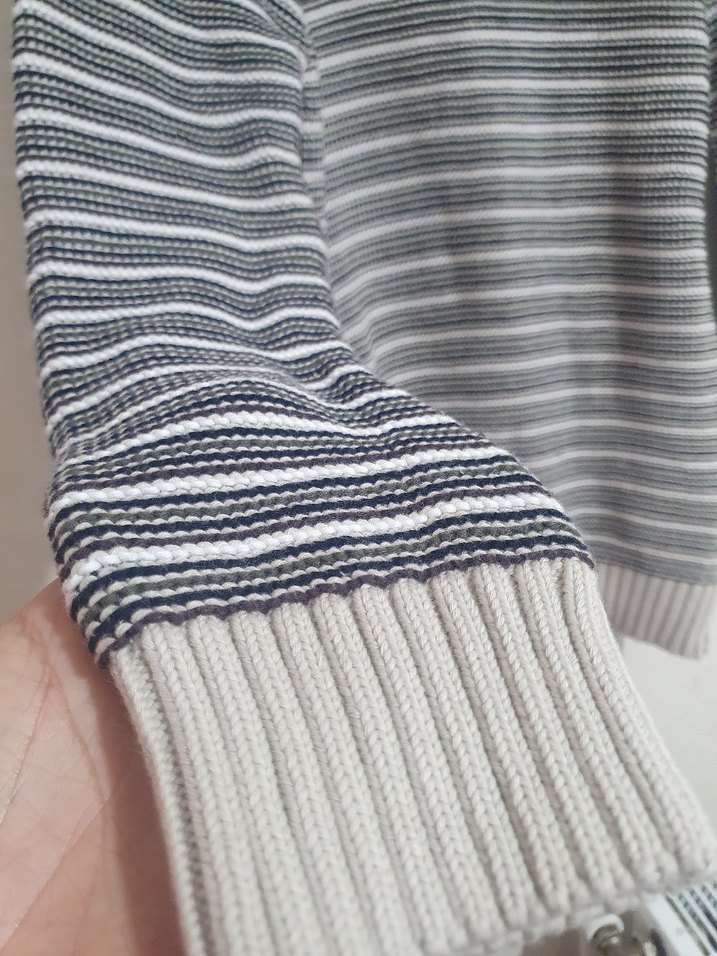 Loft Erkek Gri Çizgili Kazak XL - Görsel 4