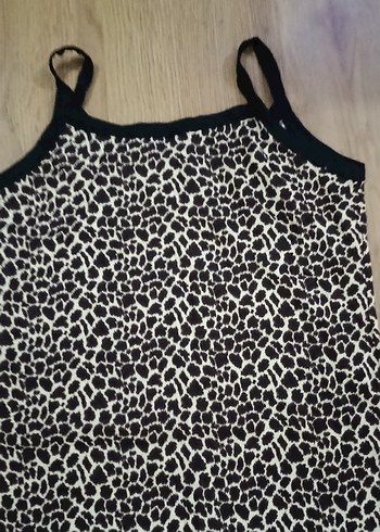 bayan leopar Desenli askılı Kolsuz Elbise - Görsel 6