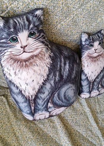 kedi figürlü yastık - Görsel 2