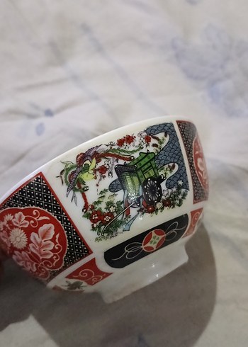 Desenli Beyaz Kase(japon)12 cm - Görsel 3