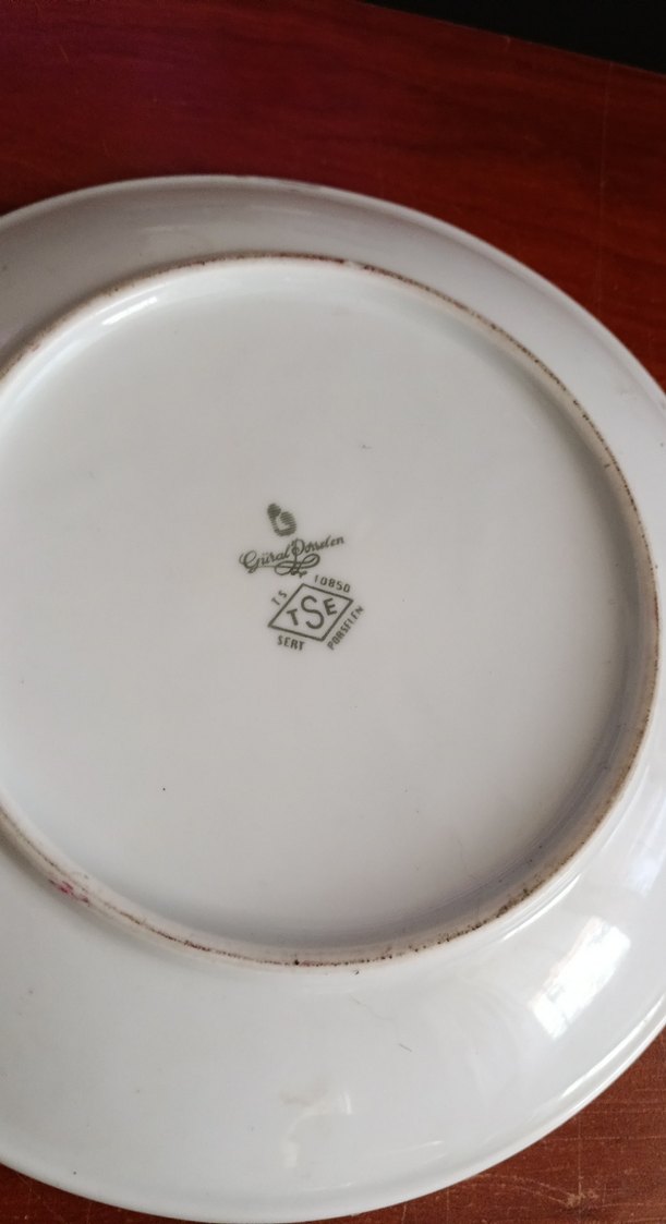 Güral porselen Çiçek ve Kuş Desenli Turkuaz Tabak Seti - Görsel 5