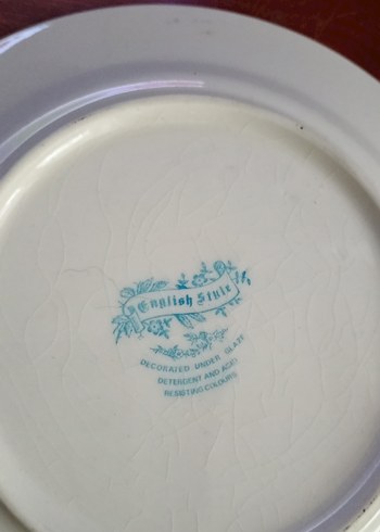 English style Koyu Mavi Dekorlu porselen Tabak - Görsel 3