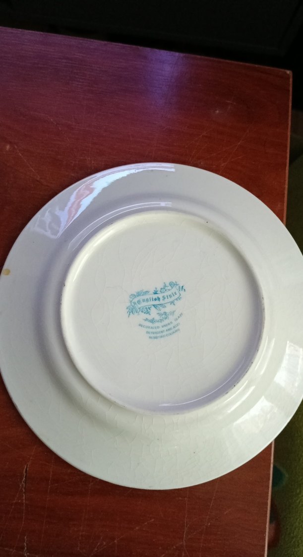 English style Koyu Mavi Dekorlu porselen Tabak - Görsel 4