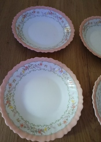 arcopal Fransız Pembe Pastel Kenarlı 5 Parça Tabak Seti - Görsel 4