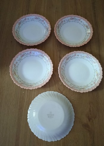 arcopal Fransız Pembe Pastel Kenarlı 5 Parça Tabak Seti - Görsel 7