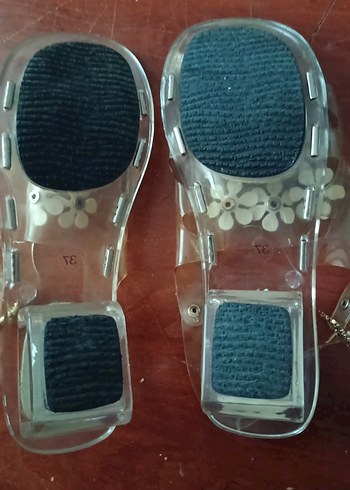 şeffaf Beyaz Çiçek Desenli bayan Sandalet - Görsel 5