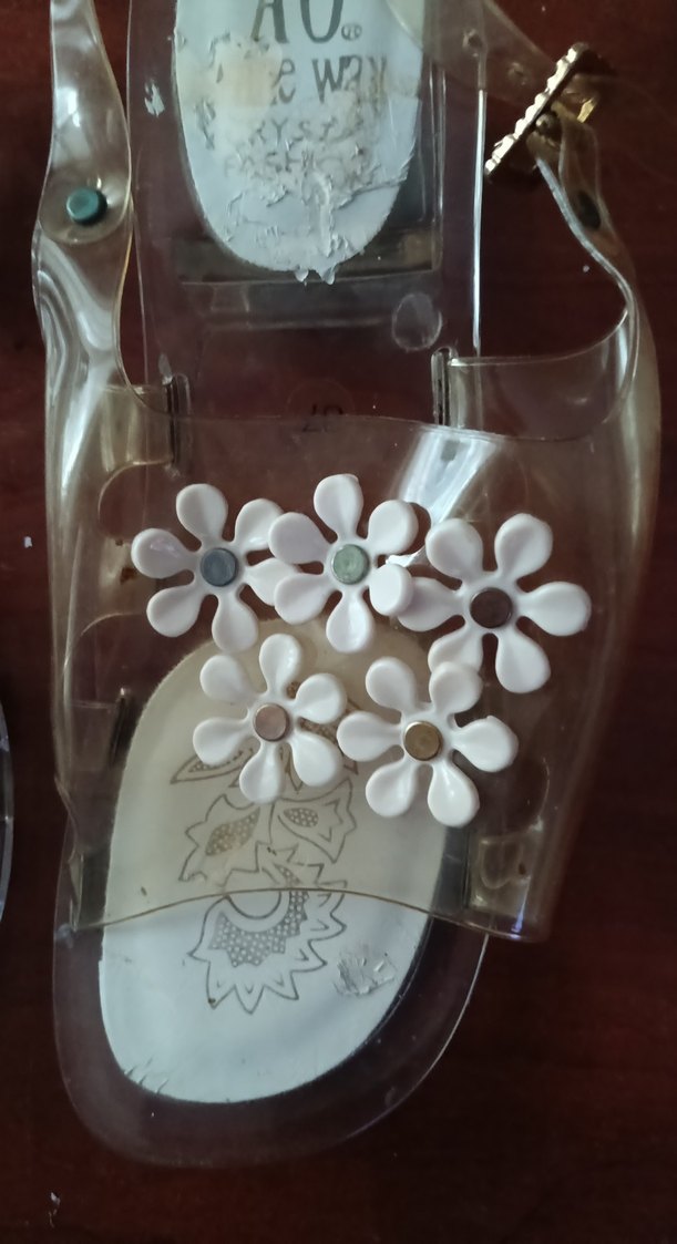 şeffaf Beyaz Çiçek Desenli bayan Sandalet - Görsel 2