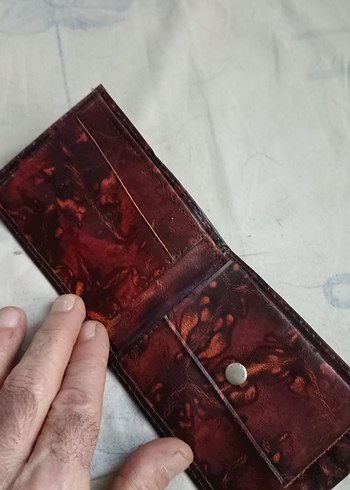 Bordo Vintage Desenli Erkek Cüzdan - Görsel 3