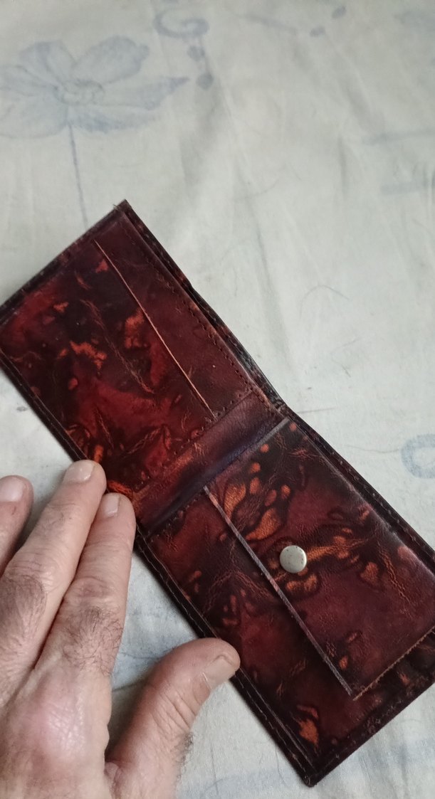 Bordo Vintage Desenli Erkek Cüzdan - Görsel 3