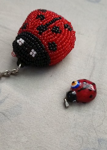 uğur böceği fırça anahtarlık kolye ucu magnet mıknatıs düşmüş - Görsel 5