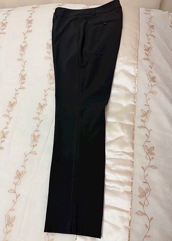 Düğmeli Kahverengi Kadın Kumaş Pantolon - Görsel 3