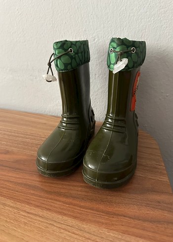 Koyu Yeşil Leopar Desenli Erkek Çocuk Yağmur Çizmesi - Görsel 3