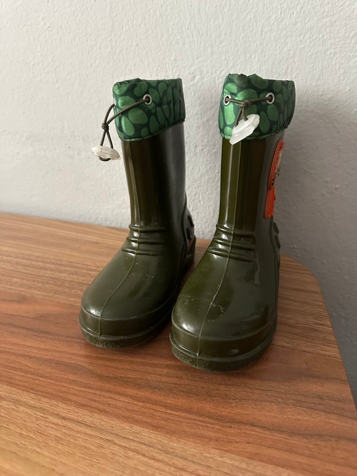 Koyu Yeşil Leopar Desenli Erkek Çocuk Yağmur Çizmesi - Görsel 3