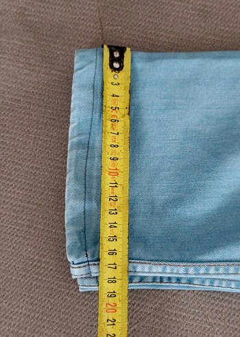 Mavi Rahat Kesim Kot Pantolon - Görsel 5