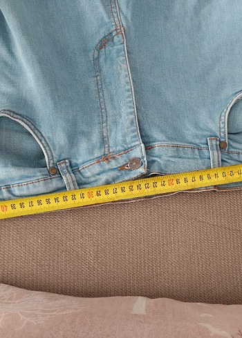 Mavi Rahat Kesim Kot Pantolon - Görsel 7