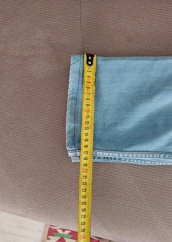 Mavi Rahat Kesim Kot Pantolon - Görsel 4