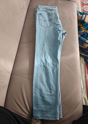 Mavi Rahat Kesim Kot Pantolon - Görsel 2