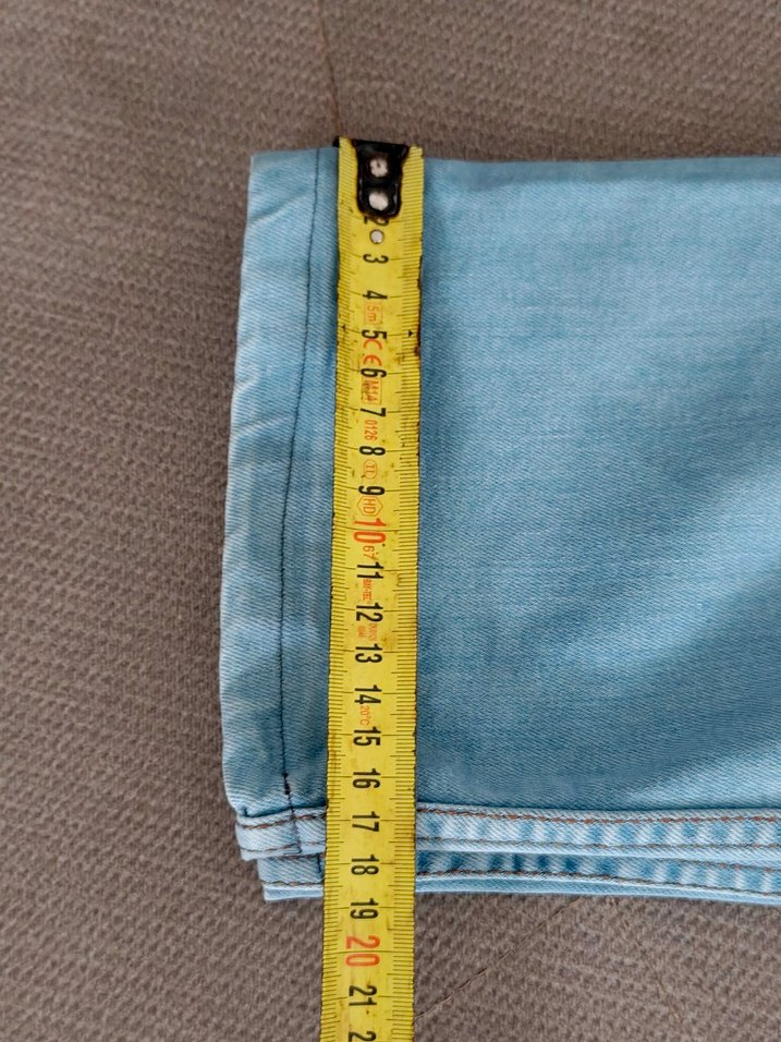 Mavi Rahat Kesim Kot Pantolon - Görsel 5