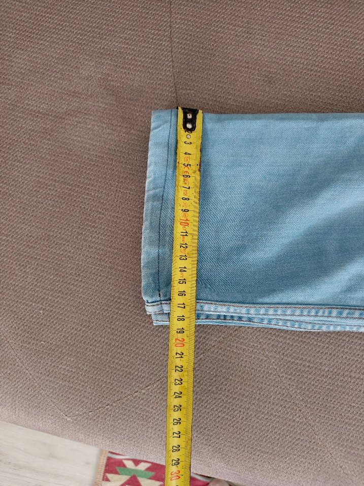 Mavi Rahat Kesim Kot Pantolon - Görsel 4