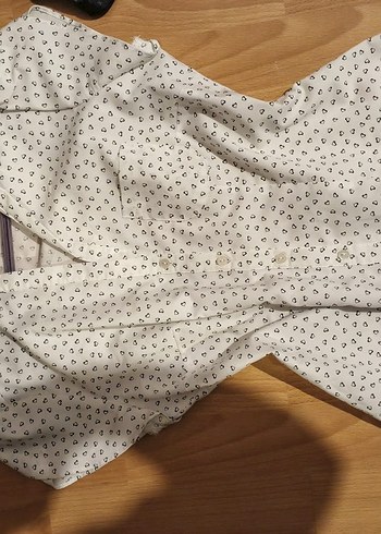 Vintage Desenli Kısa Kollu V Yaka Gömlek - Görsel 2