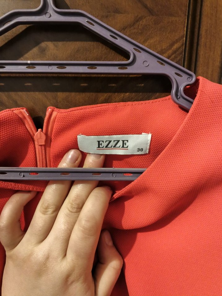 Kırmızı V Yaka Midi Kadın Elbise - Görsel 3