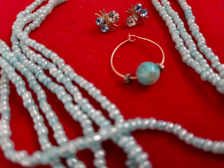 Uzun Turkuaz Boncuklu Bohem Kolye - Görsel 2