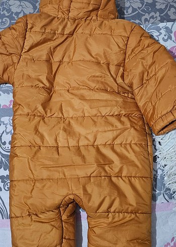 Hardal/Turuncu Renk Fermuarlı Bebek Tulum - Görsel 4