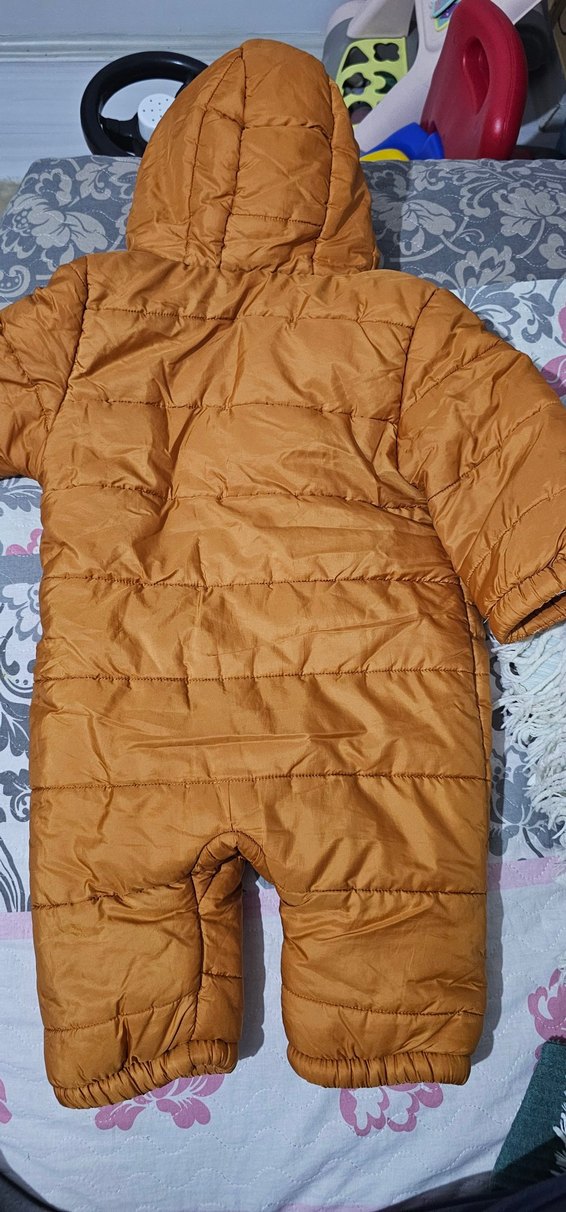 Hardal/Turuncu Renk Fermuarlı Bebek Tulum - Görsel 4