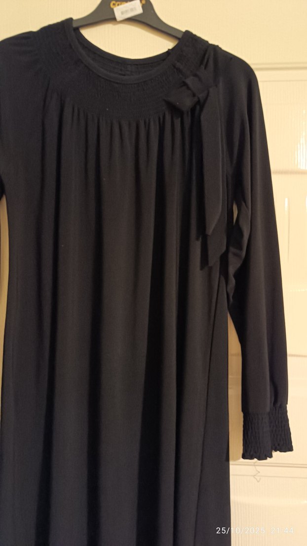 Siyah Uzun Kollu Salaş Kadın Elbise - Görsel 2