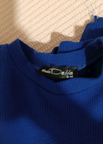 Kadın Mavi Basic Sweatshirt - Görsel 2