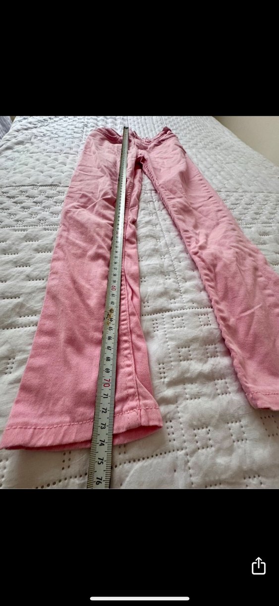 Kız Çocuk Pembe Fermuarlı Dar Kesim Pantolon - Görsel 2