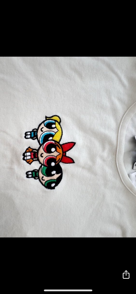 Powerpuff  7 8 yaş Kız Çocuk Renkli Baskılı Beyaz Tişört - Görsel 2