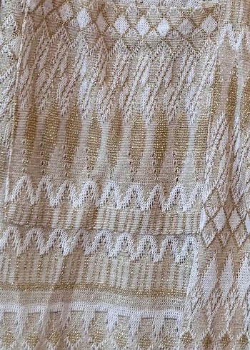 Kendinden Gold simli Nakışlı Bohem Uzun Kadın hırka - Görsel 6