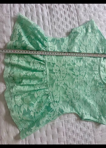 Zara Kız Çocuk Yeşil Dantelli Kolsuz Bluz 2li - Görsel 4