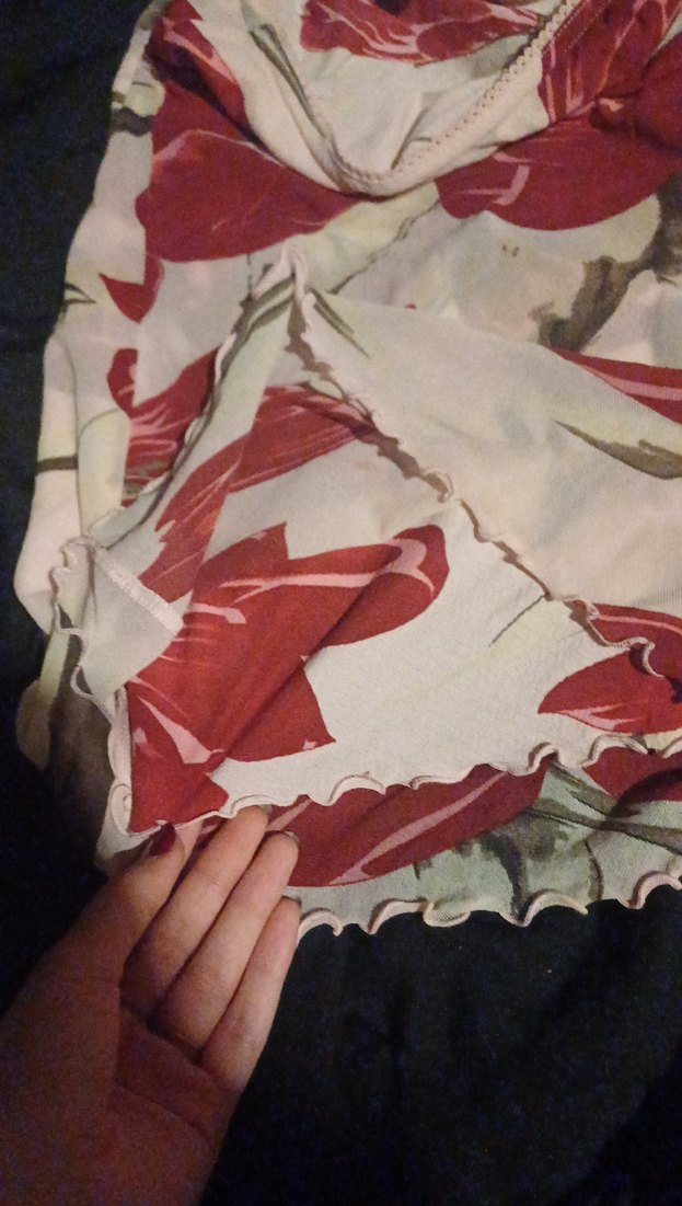 Kırmızı Desenli Bohem Midi Etek - Görsel 3