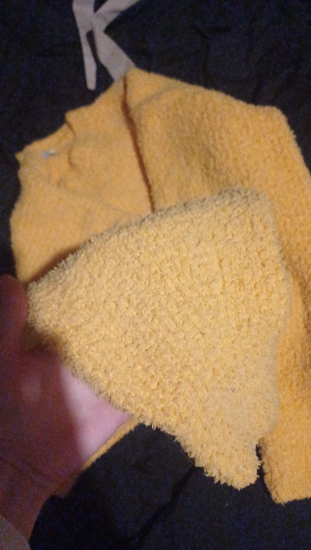 Sarı Örgü Kadın Polar Kazak - Görsel 3