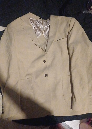 Bej Düğmeli Erkek Ceket - Görsel 2