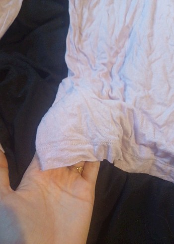 lila Düğmeli Keten Kadın Gömlek - Görsel 3