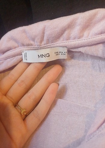 lila Düğmeli Keten Kadın Gömlek - Görsel 2