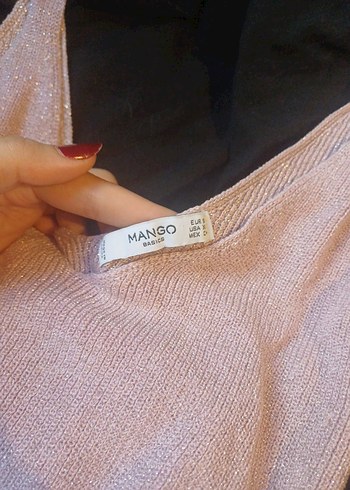 simli bluz mango - Görsel 3