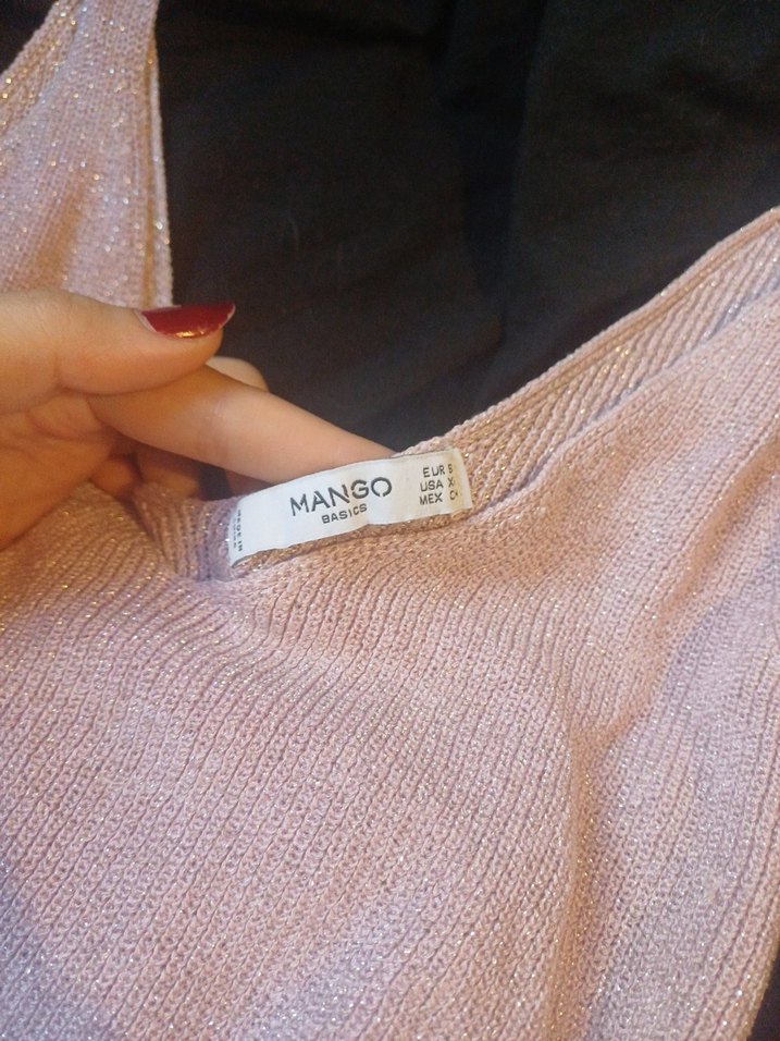 simli bluz mango - Görsel 3