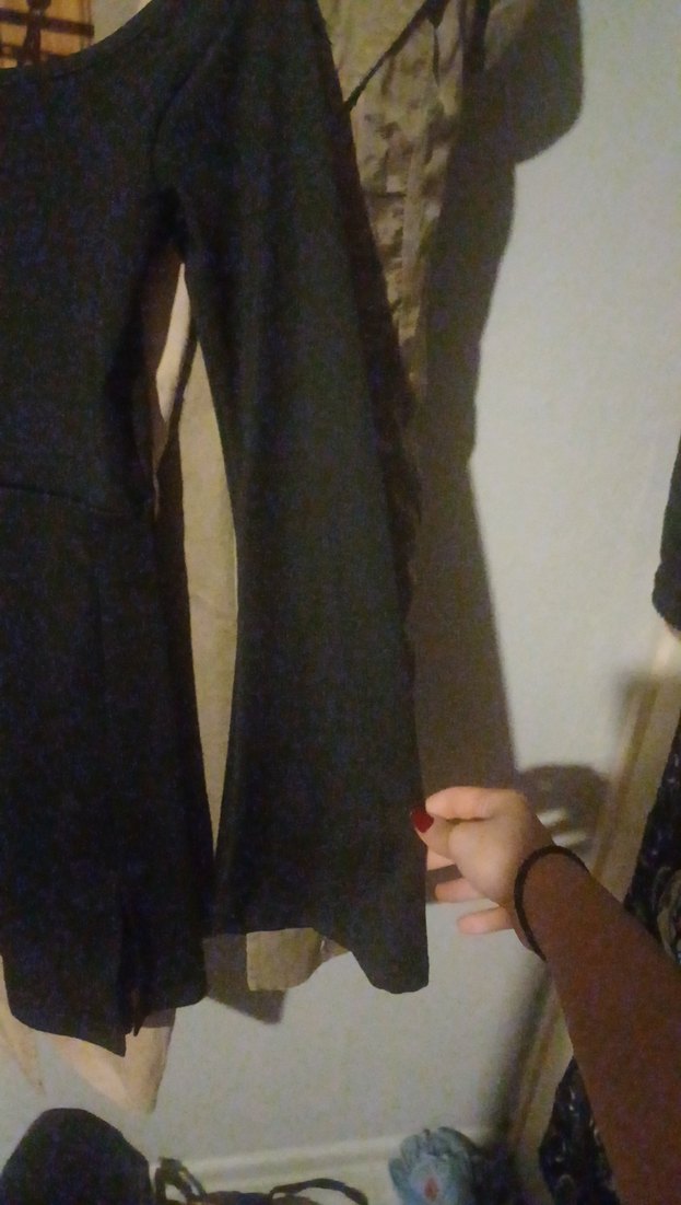 mini uzun Kollu Siyah elbise - Görsel 3