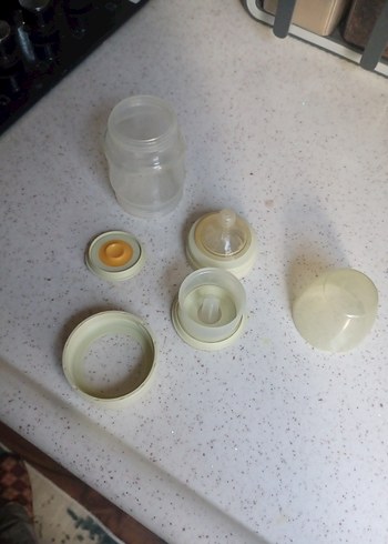 Pastel Beyaz Bebek Biberonu mama hazneli - Görsel 5