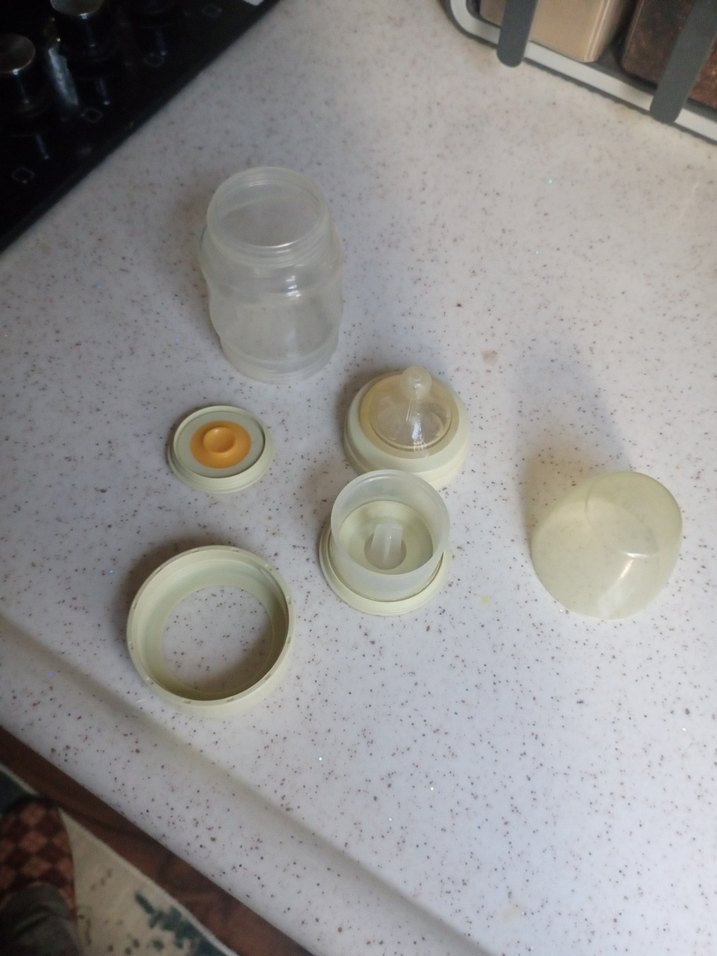 Pastel Beyaz Bebek Biberonu mama hazneli - Görsel 5